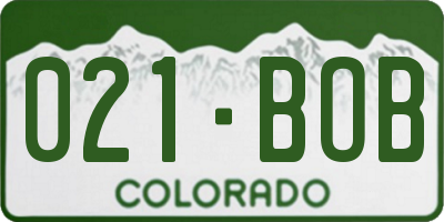 CO license plate 021BOB