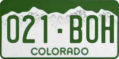 CO license plate 021BOH