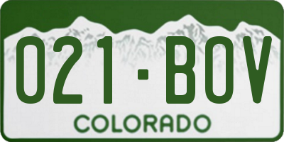 CO license plate 021BOV