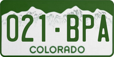 CO license plate 021BPA