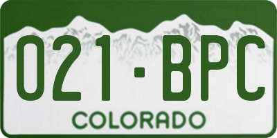 CO license plate 021BPC