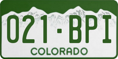 CO license plate 021BPI