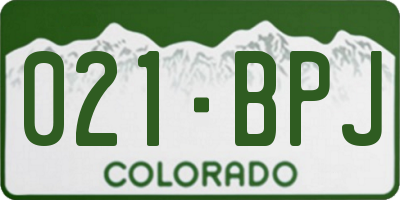 CO license plate 021BPJ