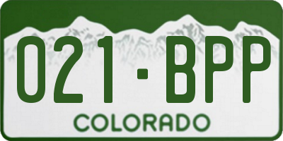 CO license plate 021BPP
