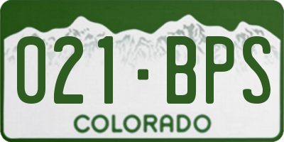 CO license plate 021BPS