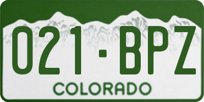 CO license plate 021BPZ