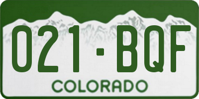 CO license plate 021BQF