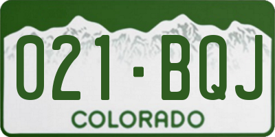 CO license plate 021BQJ
