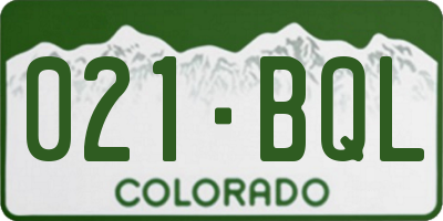 CO license plate 021BQL