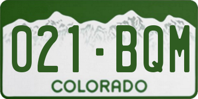 CO license plate 021BQM