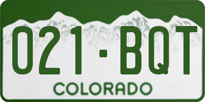 CO license plate 021BQT