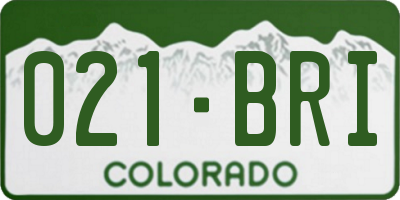 CO license plate 021BRI