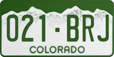 CO license plate 021BRJ