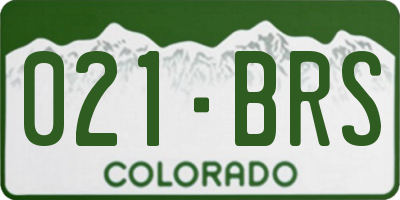 CO license plate 021BRS