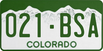 CO license plate 021BSA