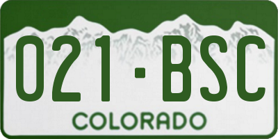 CO license plate 021BSC