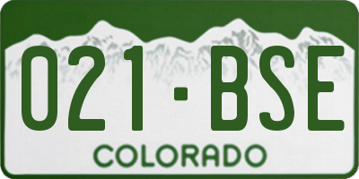 CO license plate 021BSE