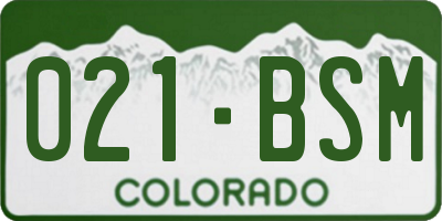 CO license plate 021BSM