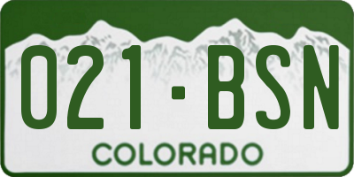 CO license plate 021BSN