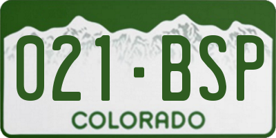 CO license plate 021BSP