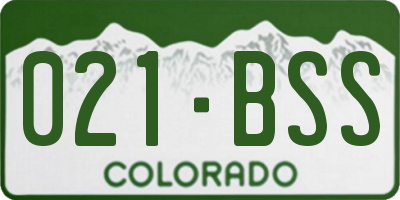 CO license plate 021BSS