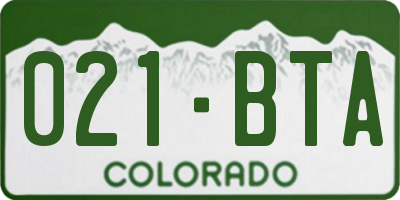 CO license plate 021BTA