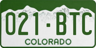 CO license plate 021BTC
