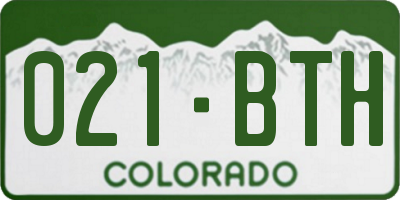 CO license plate 021BTH