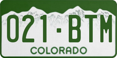 CO license plate 021BTM