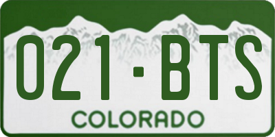 CO license plate 021BTS