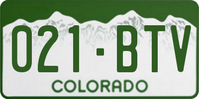 CO license plate 021BTV