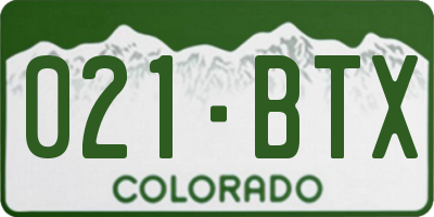 CO license plate 021BTX