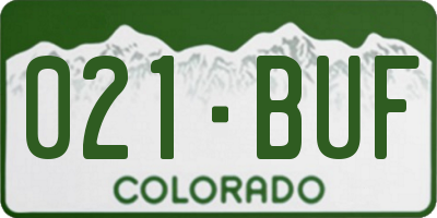 CO license plate 021BUF