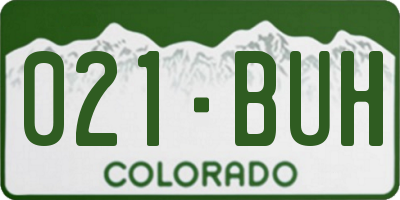 CO license plate 021BUH