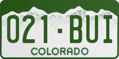CO license plate 021BUI