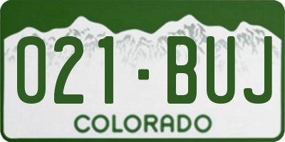 CO license plate 021BUJ