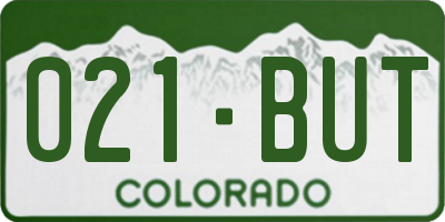 CO license plate 021BUT