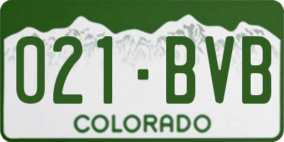 CO license plate 021BVB