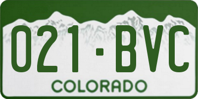 CO license plate 021BVC