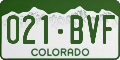 CO license plate 021BVF
