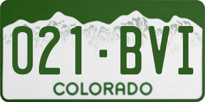 CO license plate 021BVI