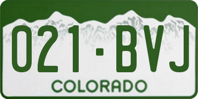 CO license plate 021BVJ