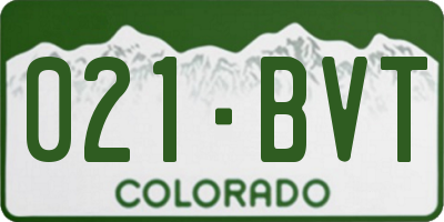 CO license plate 021BVT