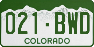 CO license plate 021BWD