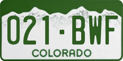 CO license plate 021BWF