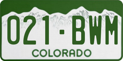 CO license plate 021BWM