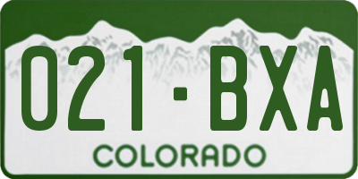 CO license plate 021BXA