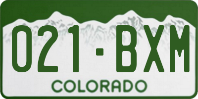 CO license plate 021BXM