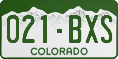 CO license plate 021BXS