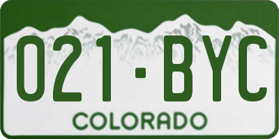 CO license plate 021BYC